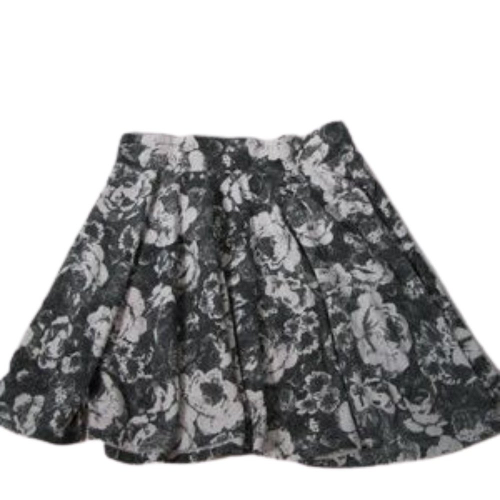 Pins and Needles Skirt Black & White Floral Print Mini Women's Size Small Anthro
